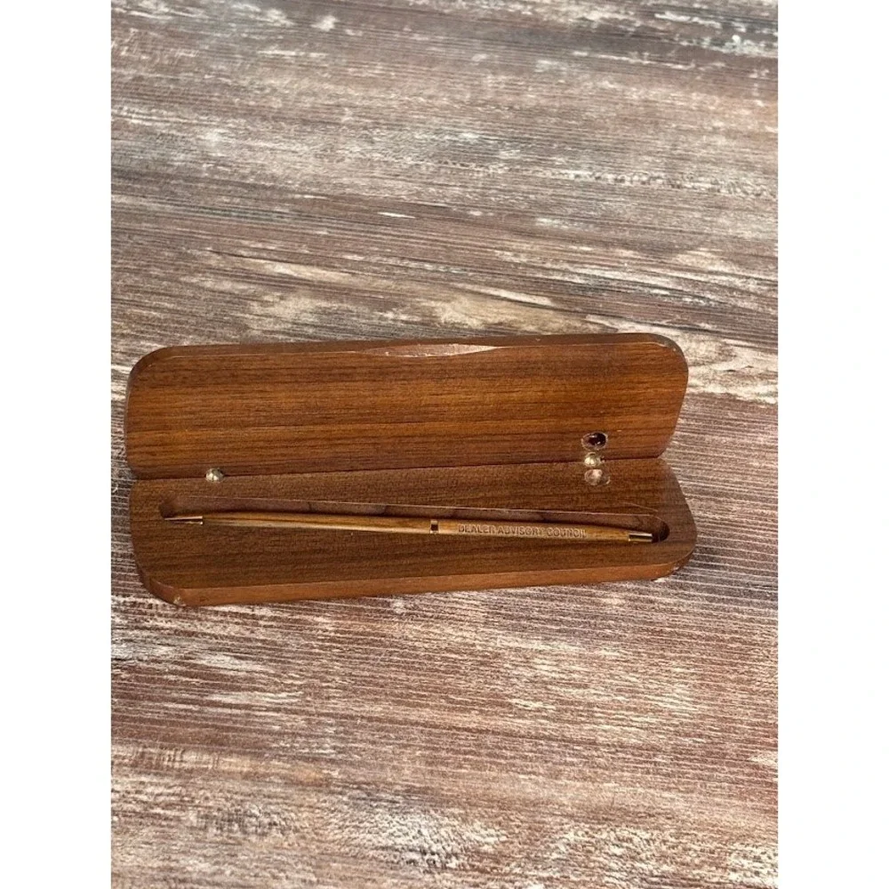 Vintage Wooden Pen Holder Engraved Pen Dealer Advisory Council‎ 1994 Denver CO